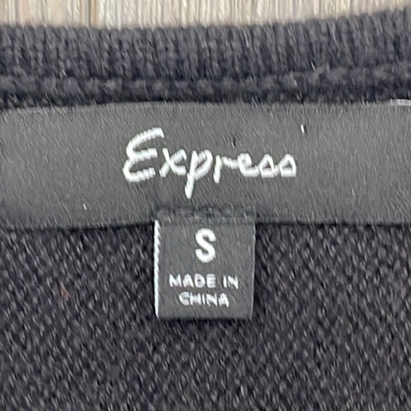 Excellent Condition Express Empire Waist Black Mini Sweater Dress-Small - Picture 5 of 6
